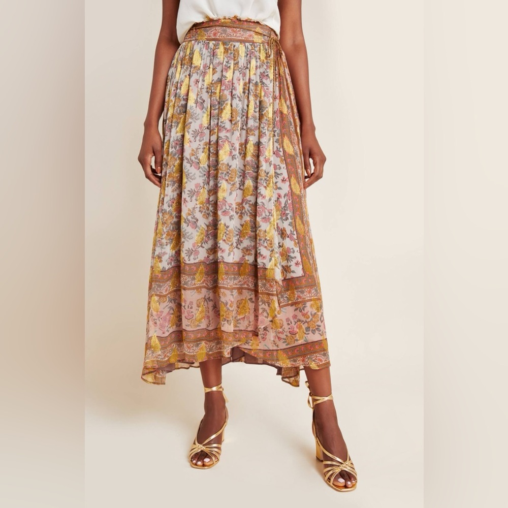 Anthropologie Love Sam Harvest Midi Skirt Small